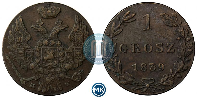 Фото 1 грош 1839 года MW 