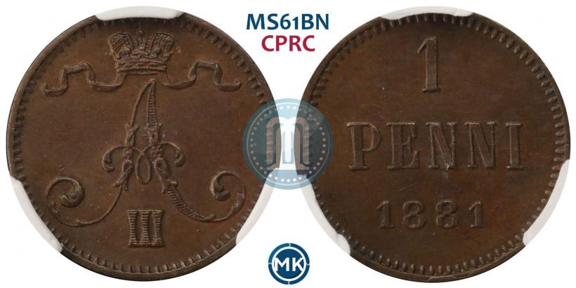 Фото 1 пенни 1881 года  
