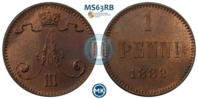 Фото 1 пенни 1882 года  