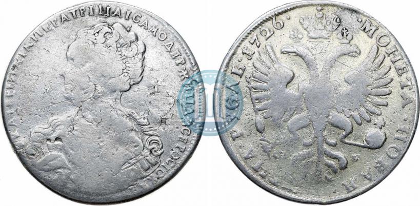 Picture 1 rouble 1726 year СПБ "Petersburg type, portrait turned to the left"