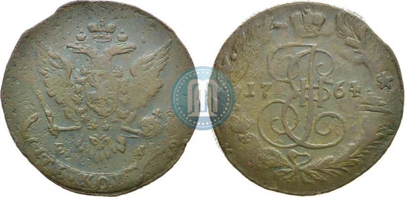 Фото 5 копеек 1764 года ЕМ 
