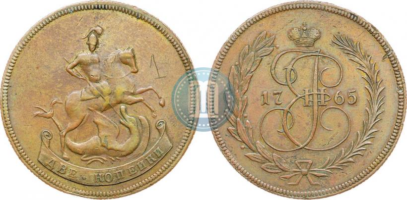 Picture 2 kopecks 1765 year  