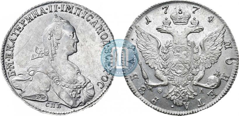 Picture 1 rouble 1774 year СПБ-ФЛ 