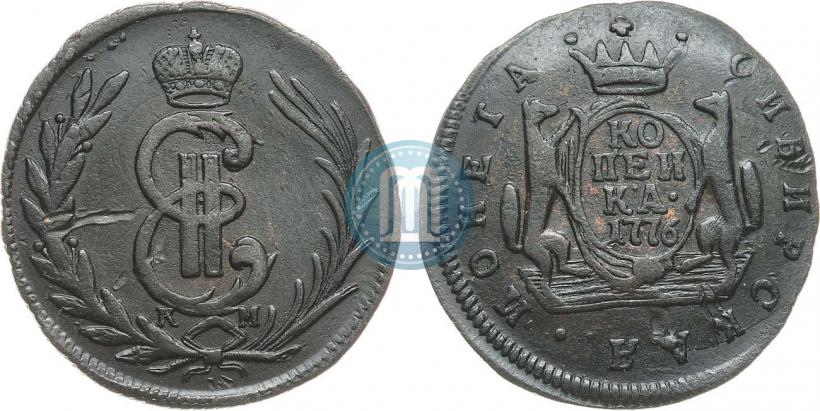Фото 1 копейка 1776 года КМ 