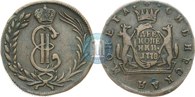 Фото 2 копейки 1778 года КМ 