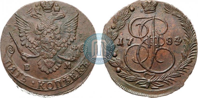 Фото 5 копеек 1784 года ЕМ 