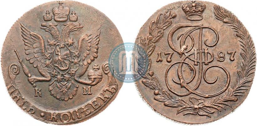 Фото 5 копеек 1787 года КМ 