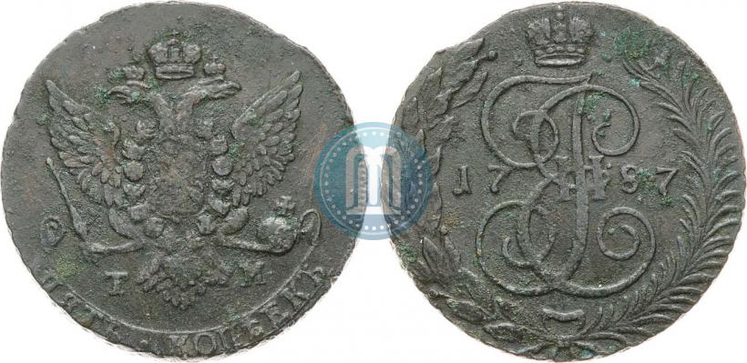 Picture 5 kopecks 1787 year ТМ 