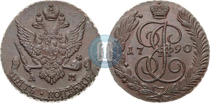 Picture 5 kopecks 1790 year АМ 