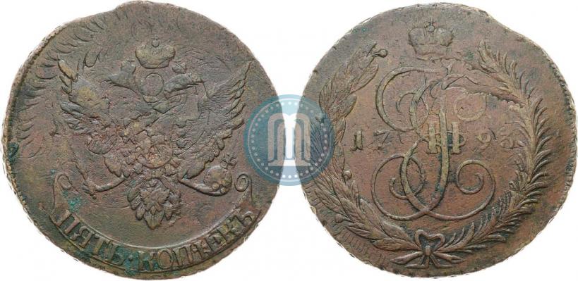 Фото 5 копеек 1793 года  "Павловский перечекан"
