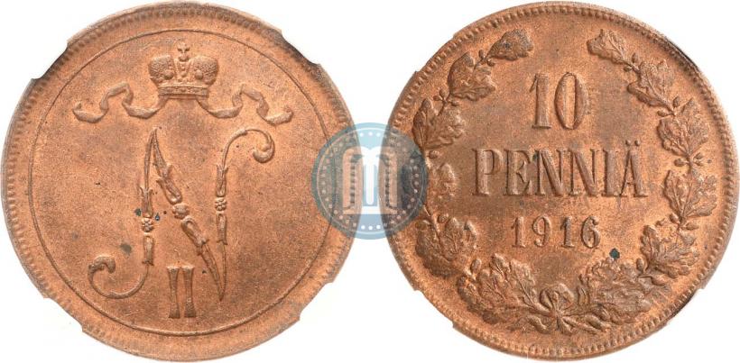 Picture 10 pennia 1916 year  