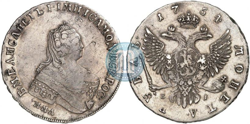 Фото 1 рубль 1750 года ММД 