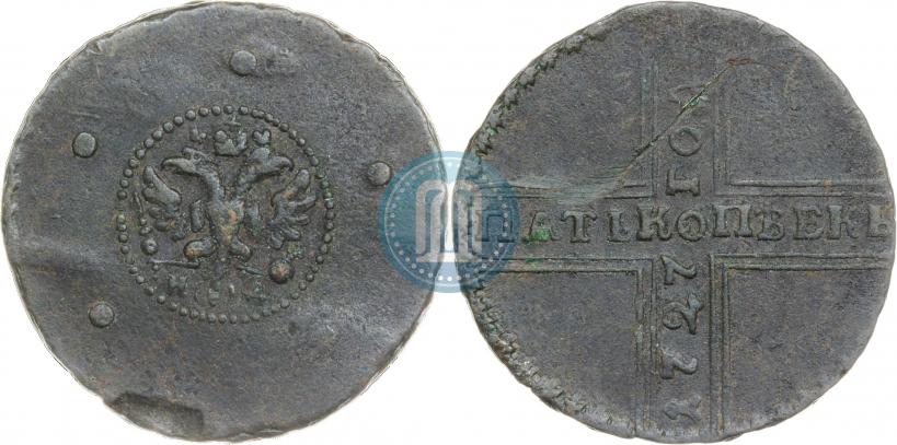 Фото 5 копеек 1727 года НД 