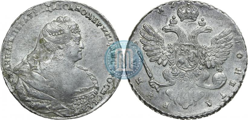 Picture 1 rouble 1739 year  "Moscow type"