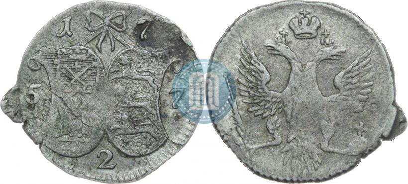 Picture 2 kopecks 1757 year  "For Livonia"