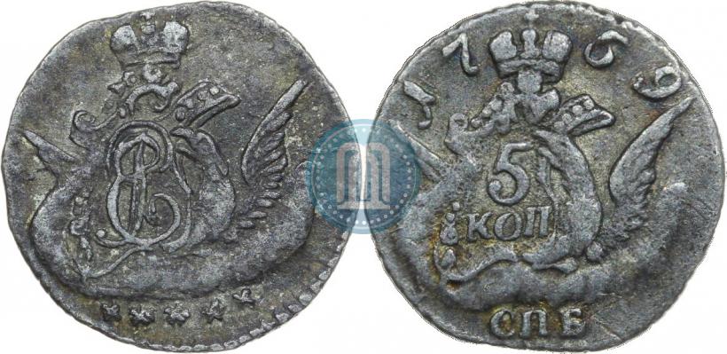 Фото 5 копеек 1759 года СПБ 