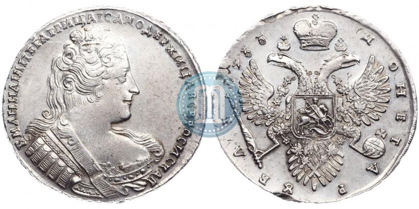 Фото 1 рубль 1733 года  