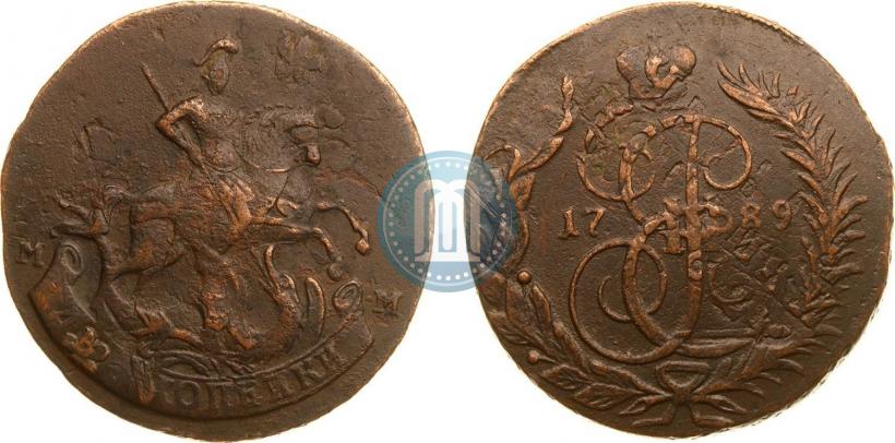 Фото 2 копейки 1789 года ММ 