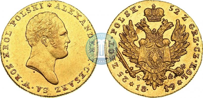 Фото 25 злотых 1819 года IB 