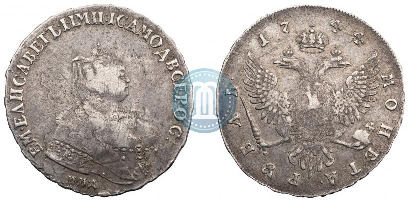 Фото 1 рубль 1744 года ММД 