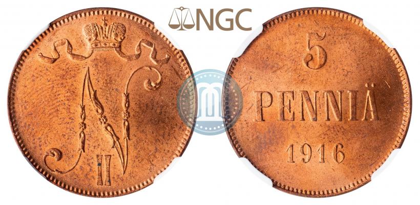 Фото 5 пенни 1916 года  