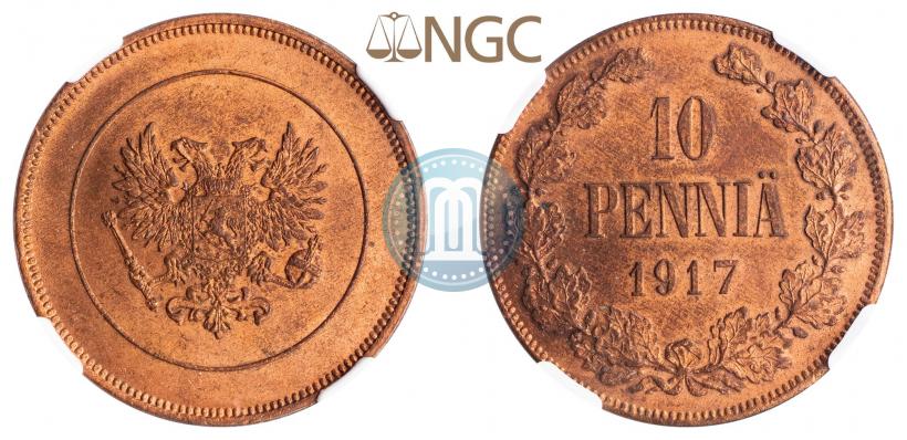 Фото 10 пенни 1917 года  