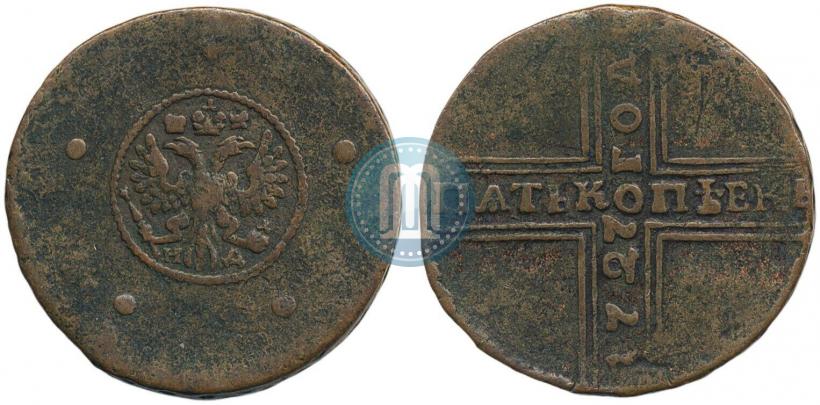 Picture 5 kopecks 1727 year КД 