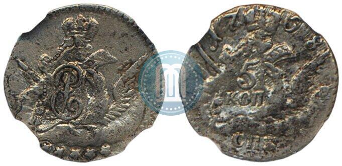 Picture 5 kopecks 1758 year СПБ 