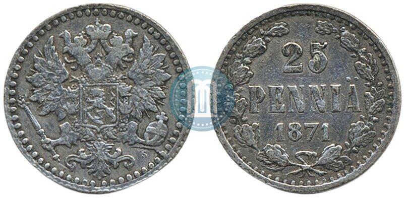 Picture 25 pennia 1871 year S 