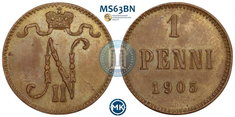 Picture 1 penni 1905 year  
