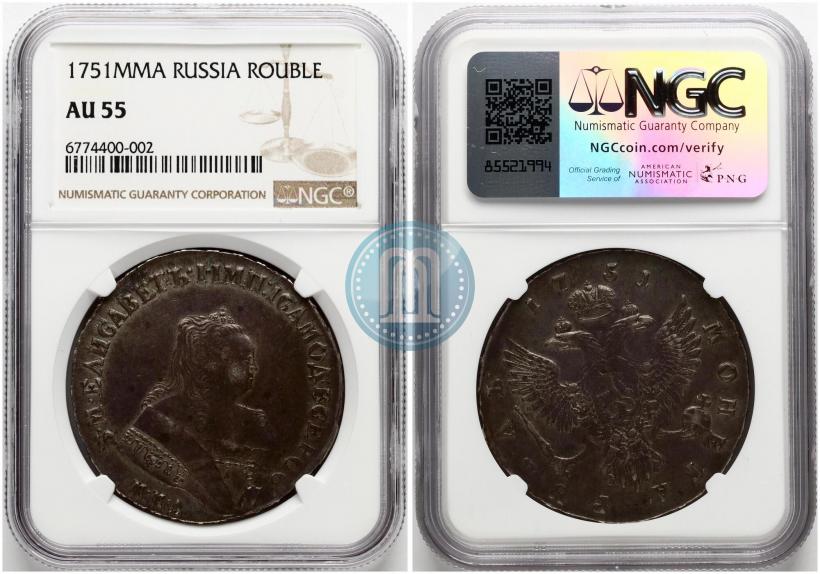 Фото 1 рубль 1751 года ММД 