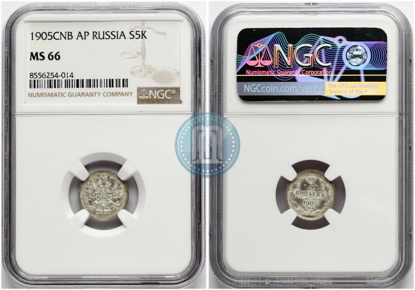 Фото 5 копеек 1905 года СПБ-АР 