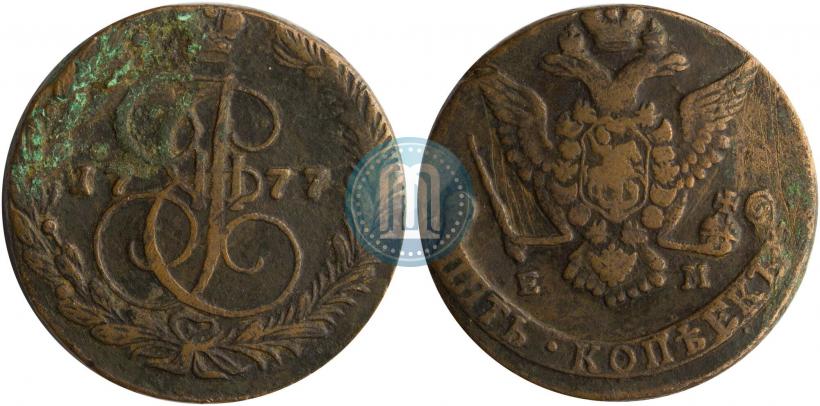 Фото 5 копеек 1777 года ЕМ 