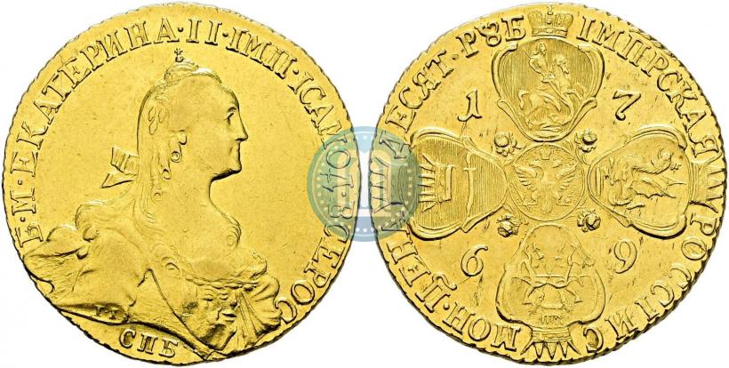 Фото 10 рублей 1769 года СПБ 