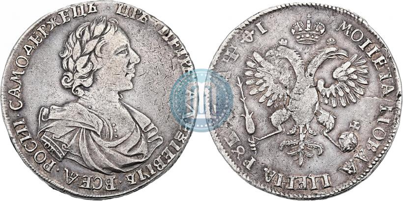 Фото 1 рубль 1719 года OK-L "Портрет в латах"