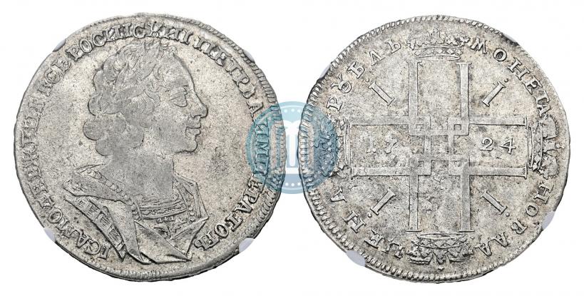 Picture 1 rouble 1724 year  "Portrait in ancient armour"