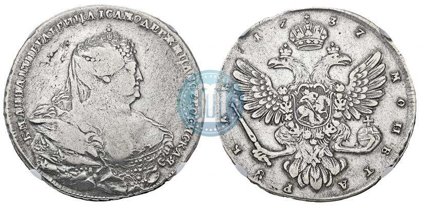 Фото 1 рубль 1737 года  "Московский тип"