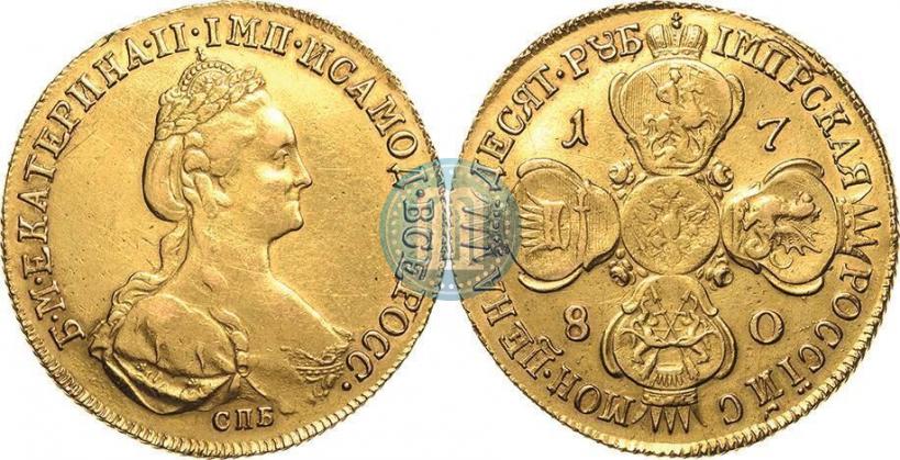 Picture 10 roubles 1780 year СПБ 
