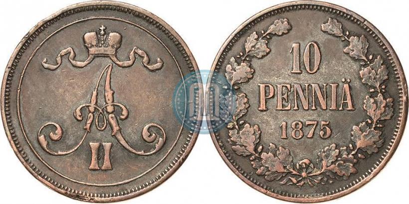 Picture 10 pennia 1875 year  