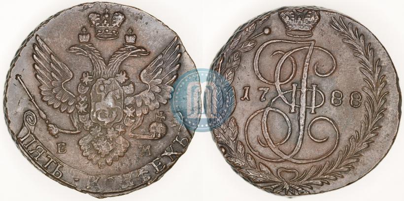 Фото 5 копеек 1788 года ЕМ 
