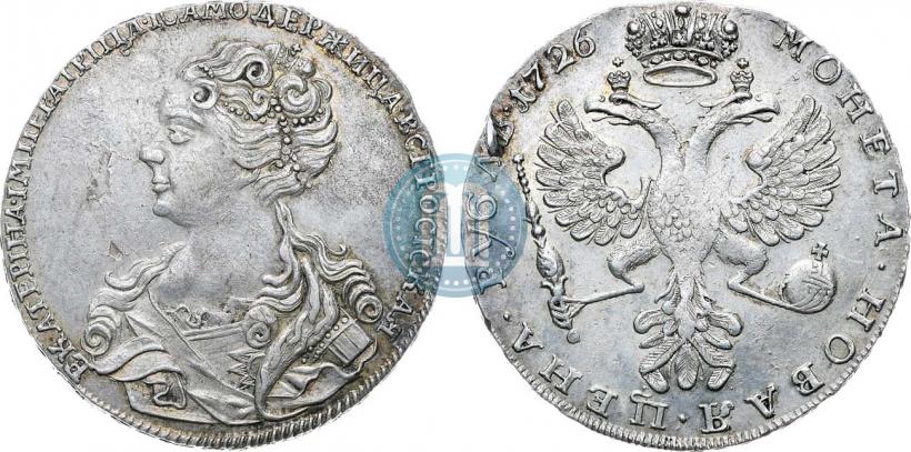 Picture 1 rouble 1726 year  "Moscow type, portrait turned to the left"