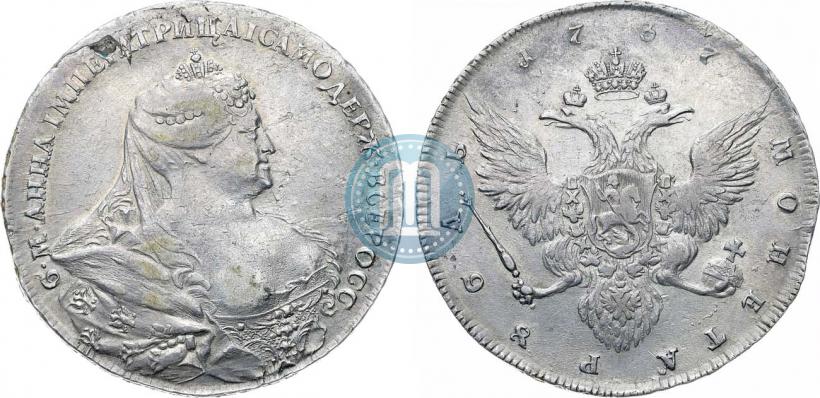 Picture 1 rouble 1737 year  "Portrait by Gedlinger"