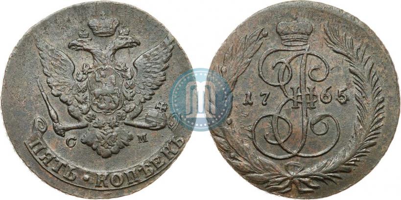 Picture 5 kopecks 1765 year СМ 