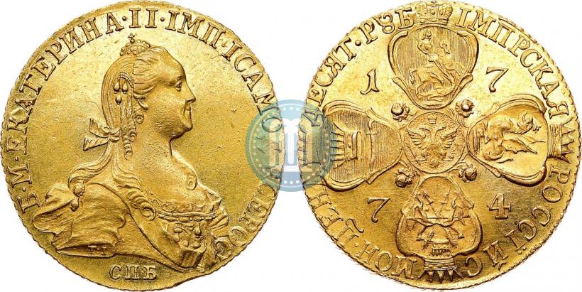 Picture 10 roubles 1774 year СПБ 