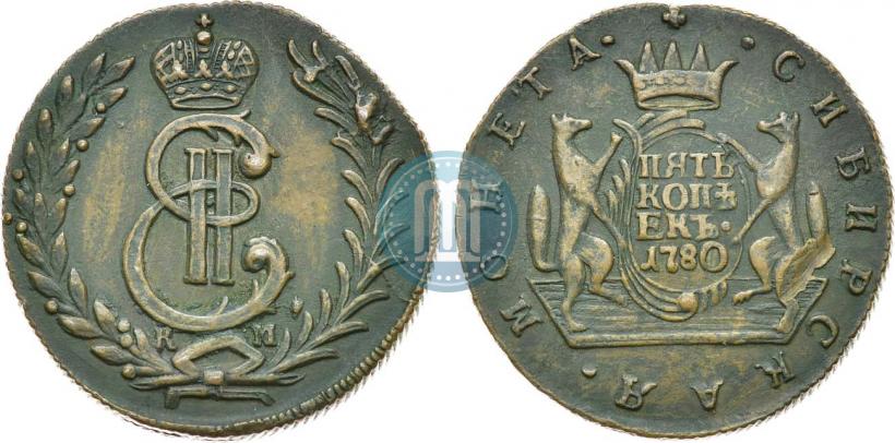 Picture 5 kopecks 1780 year КМ 