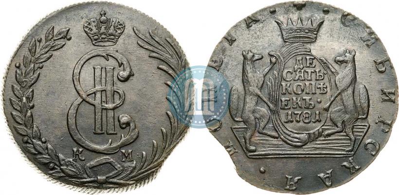 Picture 10 kopecks 1781 year КМ 
