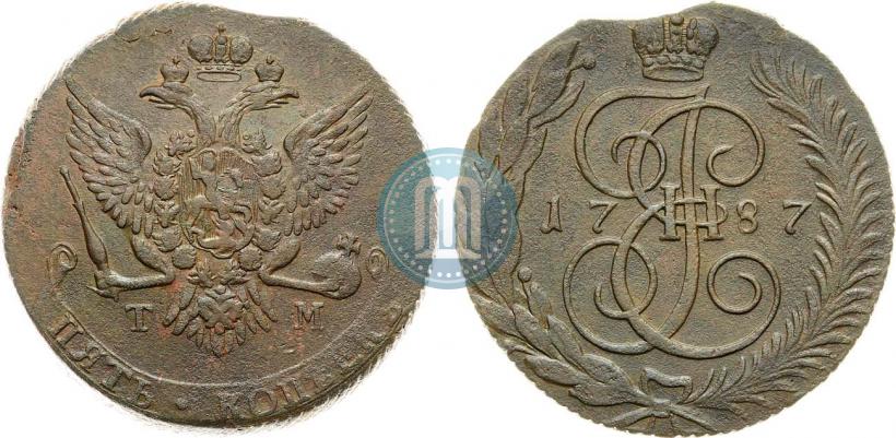 Picture 5 kopecks 1787 year ТМ 