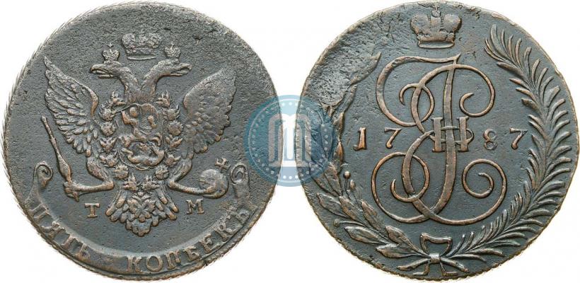 Picture 5 kopecks 1787 year ТМ 