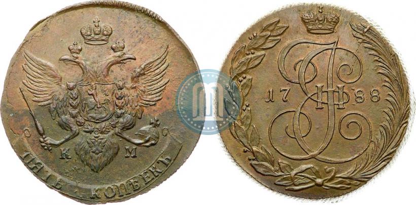 Picture 5 kopecks 1788 year КМ 