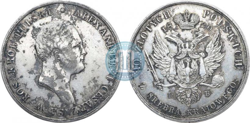 Picture 10 złotych 1820 year IB 